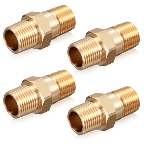 Otoolling 4 Pcs 1/2' RV Water Heater Check Valve, 1/2' NPT Male to Male One-Way Backflow Preventer, for RV Camper Motorhome Trailer Fresh Water Heater, Plumbing Backflow Preventer, Brass