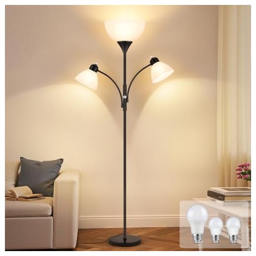 Dimmable Floor Lamp with Reading Lights