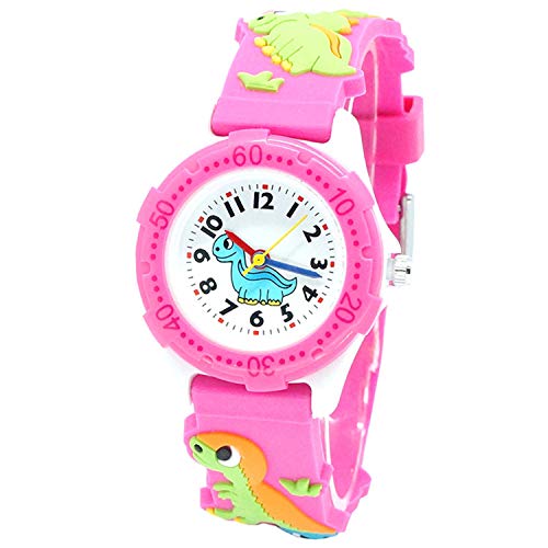 Kids Watch for Boys Girls, Toddler Watch Digital Analog Wrist Waterproof Watches with 3D Cute Cartoon Silicone Band, for 3-10 Years Old Childrens (Pink Dinosaur)4