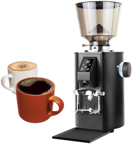 Premium 64mm Burr Espresso Coffee Grinder, 350W with Dual Dosing, 9 Grind Settings, Stepless Adjustment & LED Control, 1lb Hopper - Perfect for Home Baristas