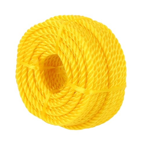 Polypropylene Rope - Bright Yellow 1/4 x 100ft - All-Purpose Utility Rope for Marine Outdoor and DIY