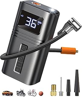 RYSEAB Tire Inflator Portable Air Compressor for Car Tire, [Cordless & Strong Power] Air Pump for Car Tire with 6000mAh Battery [Fast inflate 150PSI] Tire Pump with LED Light for Car Bike Motor Ball…