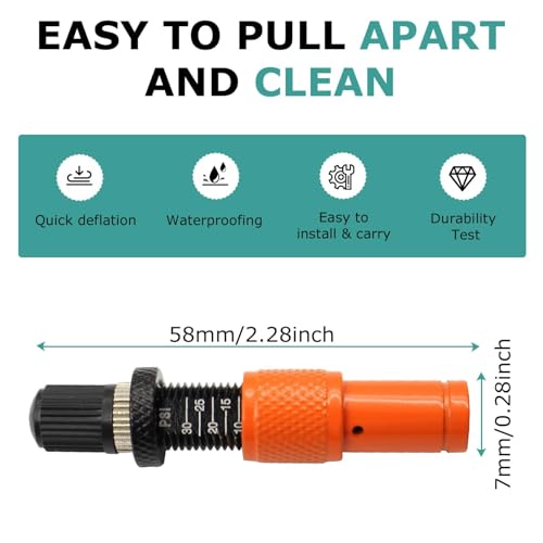 Image of Adjustable Auto-Stop Tire Deflator Valve Kit 10-30 PSI，Screw-on Tyre Air Down Tools Off Road Accessories 4x4 for Jeep Car Truck Motorcycle and ATV Tires