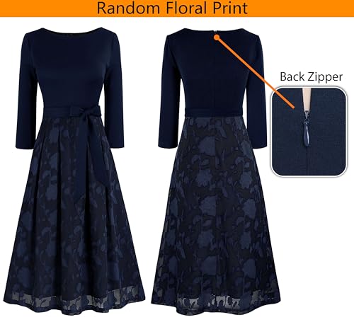 Image of VFSHOW Womens Work Business Casual Church Pockets Belted A-Line Midi Dress