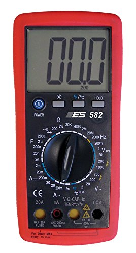 Image of Electronic Specialties 582 Red 7.75 inch x 3.5 inch Deluxe Digital Multimeter
