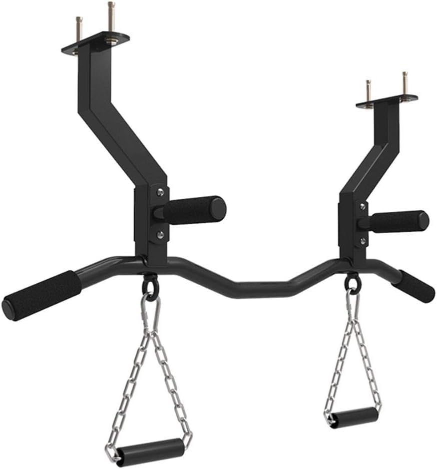 Barras de dominadas para entrenar en casa con aros y bandas