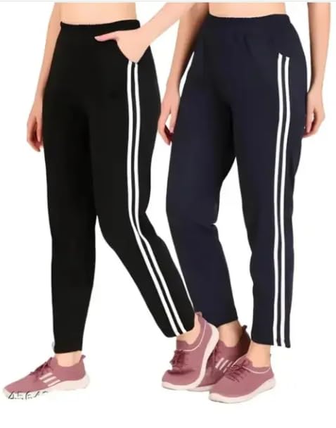 Modem Trendy Pajama,Trousers, Pants & Lower Use for Park and Gym Black & Blue Colour Pack of 2 (Length Size 40)-picture-26
