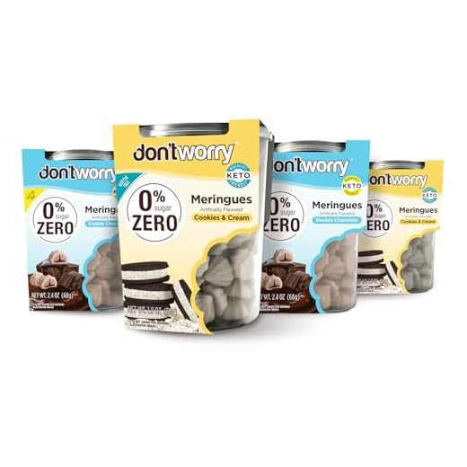 Don't Worry Meringue Cookies Keto Friendly - Low Calories per piece!, Healthy Candy, Gluten Free Cookies, Low Carb, Low Sugar Snacks - 4 Pack