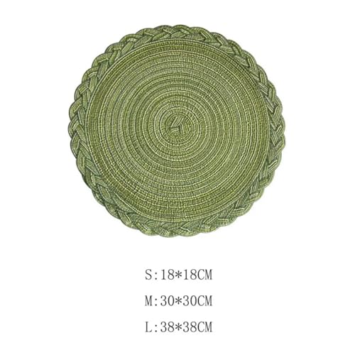 Napperons ronds tissés lavables orange 38cm tapis isolant