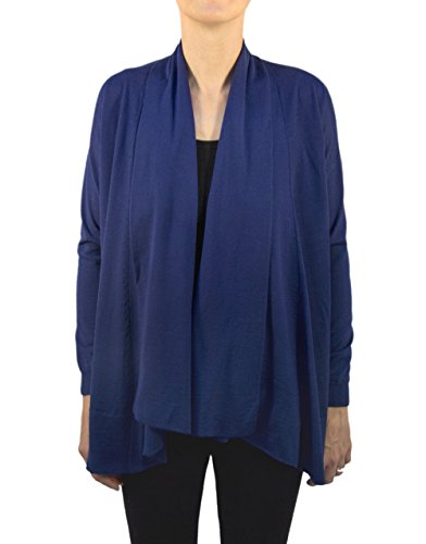 Gilet cachemire col chale bleu outremer pour éliminer la sensation de froid