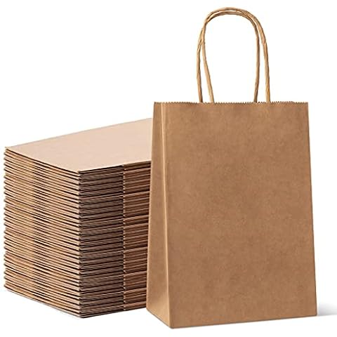 HAUSPROFI 25pcs Extra Thick Kraft Gift Bags Cover