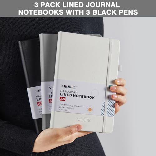 Carnet de notes pour le travail A5 lot de 3 journal écriture