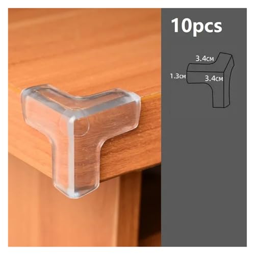 Protector de silicona transparente infantil contra golpes en bordes de muebles, 10 piezas 3