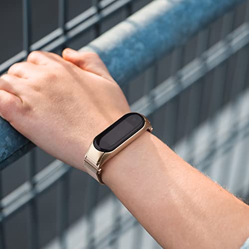 Image of Tobfit Magnetic Strap Compatible for Xiaomi Band 5 /6 (Watch Not Included), Stainless Steel Chain Strap with Magnetic Buckle, Sport Replacement Watchstrap for Women Men