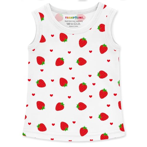 Image of Trampoline Girls Sleeveless T-Shirt Pack | Cotton Blend Summer Tees with Cute Prints | Soft & Breezy Tank Tops for Kids | Vibrant Colors for Everyday Play