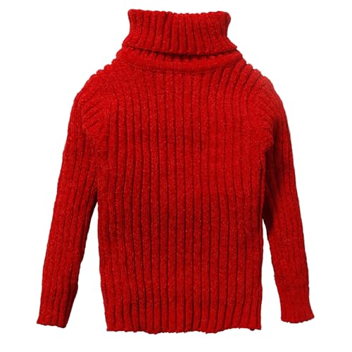 Image of Baby Boys Turtleneck Knit Sweaters Toddler Girls High Collar Pullover Sweater Size 1-8T