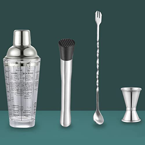 カクテルシェーカー 4点セット 400ml バーテンダー スノー カップ バーウェアツールセット マティーニ カクテル ステンレス製 最高ツール パーティーグッズ バーセット シェーカー 多用性 お酒 業務用 自家製