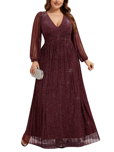 Robe de soirée bordeaux pour mariage chic et grande taille 54