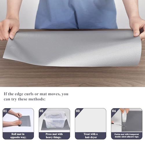 Image of EVA Food Grade Washable Anti Slip Mat /Sheet for Fridge, Shelf Liner, Table, Kitchen Drawer mat (3 Meter) (Grey)