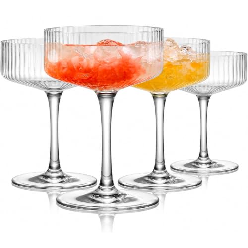 4-Pc Ribbed Coupe Glass Set