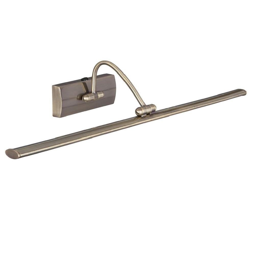 Britalia LED Antique Brass Vintage Switched Swan Neck Picture & Mirror Light | Adjustable Head | 64cm Width | On Off Switch Operated | 1378 Lumen | 3000k Warm White Light | Art & Mirror Lighting