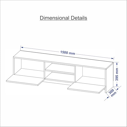 Image of Modern Living Room TV Stand with Open Display Compartment, Dual Side Storage Units, and Clean Contemporary Design for Home Decor | Assembly-DIY | Color-Cherry Pine & White