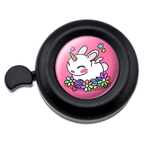 GRAPHICS & MORE Cute Unicorn Bunny Rabbit with Rainbow Flowers Bicycle Handlebar Bike Bell