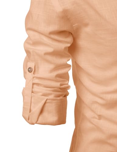 Image of Univibe Full Sleeve Chinese /Rounded /Mandarin Collar Pure Cotton Casual, Wedding, Party, Festival Stylish Short Length Slim fit Kurta Style Shirt for Men and Boys.