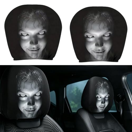 2Pcs Ghost Face Headrest Covers
