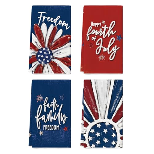 Artoid Mode Patriotic 4th of July Dish Towels Set of 4