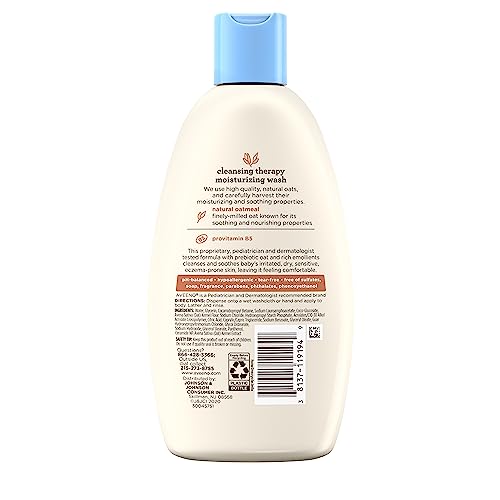 Aveeno Baby Cleansing Therapy Moisturizing Baby Body Wash With Natural Oatmeal & Provitamin B5, Gentle Tear-Free Baby Bath Wash For Sensitive & Eczema-Prone Skin, Hypoallergenic, 8 Oz #TOP5