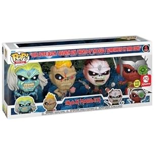 FUNKO POP! ROCKS: Iron Maiden – Eddie 4PK Glow in the Dark Box Set (AE Exclusive) - Les Beatles, Paul McCartney, John Lennon, RIngo Starr, George Harrison