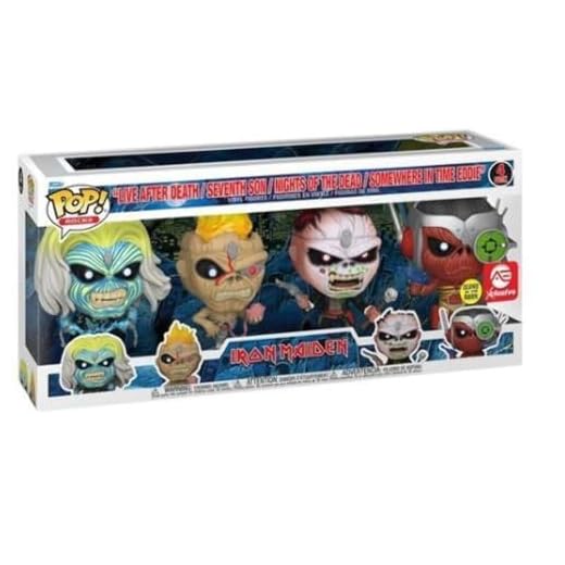 Funko Iron Maiden Iron Maiden Rocks! - 4 Vnyl Figuren Eddie (Glow in The Dark) Vinyl Figur Unisex Pop! Standard