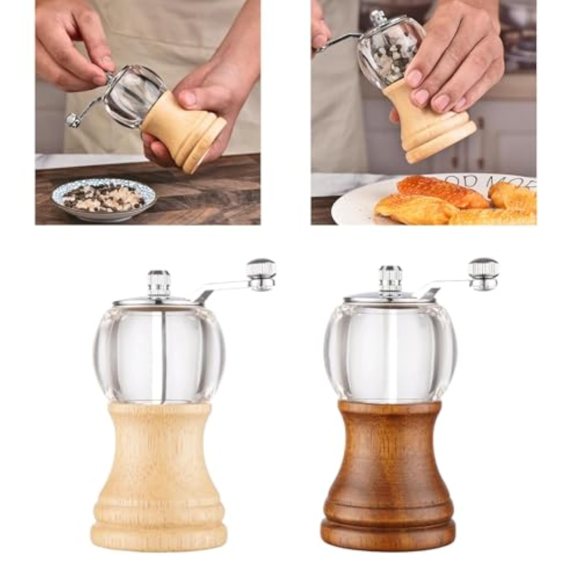 Brown Salt and Pepper Mill for Kitchen Seasoning
