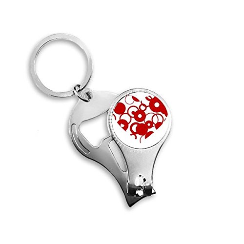 Porte-clés cœur rouge avec pince à ongles et décapsuleur pour vos trajets en voiture et sorties