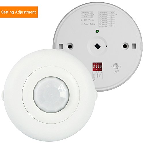 Image of Enerlites MPC-52V PIR Ceiling Sensor, Ceiling Occupancy Sensor, Ceiling Light Sensor, Occupancy Sensor, Commercial Grade 360 Degree FOV, 800 Sq. Ft Coverage, 120-277VAC, White