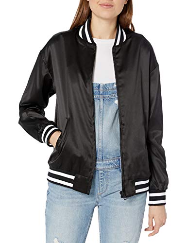 KENDALL + KYLIE Women's Embroidered Souvenir Jacket, Black, XS