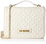  Love Moschino Damen Jc4202pp0a Kuriertasche, Elfenbein (Ivory Quilted), 10x24x33 Centimeters (W x H x L)