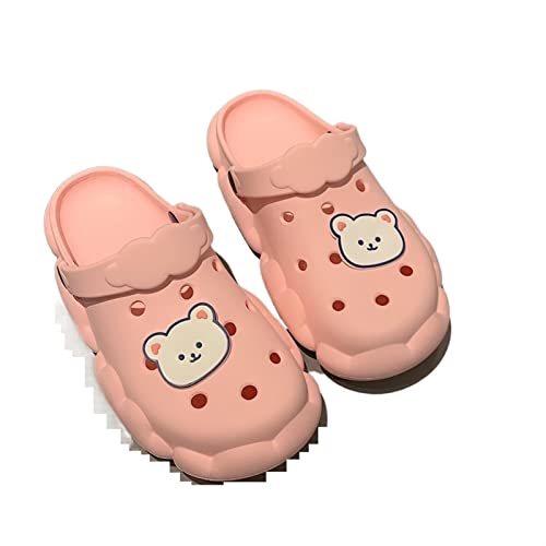 Pantoufles d'été pour femmes avec ours cartoon et semelle non glissée