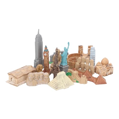 JTLB 17PCS Miniature Ancient Building, Global City Landmarks, Egyptian Pyramid Model Kit, World City Figurines - Image 3