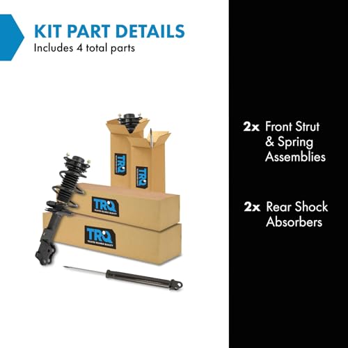 Image of TRQ Front and Rear Complete Strut Assembly & Shock Absorber Kit Complete Strut & Coil Spring Assembly Compatible with 2012-2014 Hyundai Sonata