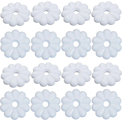H613 Diameter 1-1/8 Inch Rosette Washers with Screws, for Mobile Home/RV Ceiling Rosette Buttons, Decorative Washers (White)