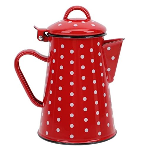 Black Rim Enamel Coffee Pot: Esmalte Look Tall Pot Camping Coffee Percolator Tetera Coffee Pot Orit Pot Pot Turco Té Pot Tea Tetera Pot para Camping Cocina Grupo 0. 8L Mochilero