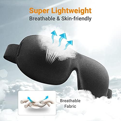 onaEz Sleep Mask for Women Men, 3D Contoured Comfortable Ultra Soft Sleeping Eye Mask & Blindfold for Sleeping with Adjustable Strap, Great for Travel/Nap/Night's Sleeping