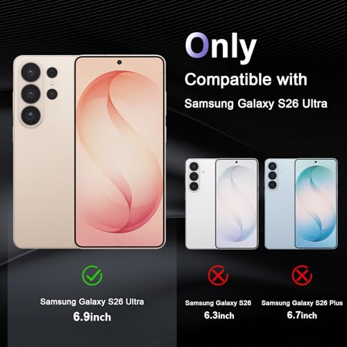 Image of Case for Samsung Galaxy S26 Ultra 5G, Military Grade Drop Protection Phone Case, Yellowing Resistant, Anti-Scratch Hard PC Back, Shockproof Hard Ultra-Thin Protective Cover, Clear