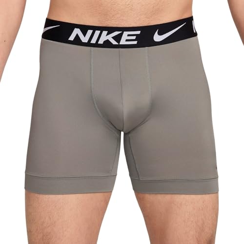 Nike Men's Dri-Fit Essential Micro Boxer Brief, 3pk, Dark Stucco/Court Blue/Dk Team Red, XL3