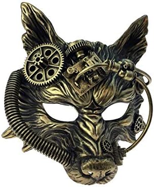 Miniatura 3 de Máscara de lobo de estilo steampunk, aterrador, terror, diablo, lobo, mascarada, disfraz de Halloween, cosplay, fiesta