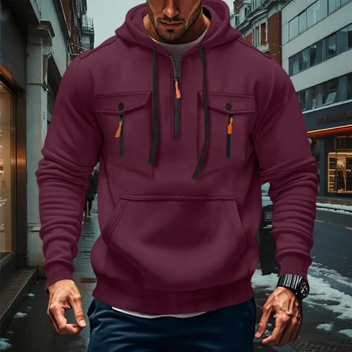 Travel Hoodie Men Long Sleeve Casual with Pockets Tactical Winter Big and Tall Outdoor Work Fall Clothes Workout Sweatshirt2