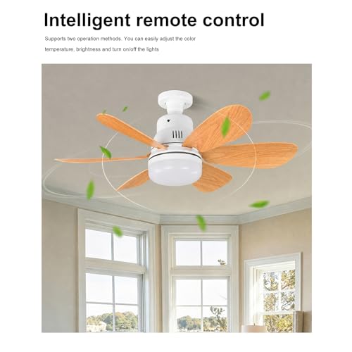 Ventilateur de plafond E27 avec lampe et télécommande à 6 vitesses pour garage