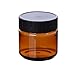 6PCS Plastic Amber Makeup Round Jars Pot with White Inner Liners and Black Lids Cosmetic Packing Vial Bottles Storage Holder Containers for Cream Lotion Facial Pack DIY Beauty Tool (60G/2oz)